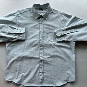 Sid Mashburn | Button-Down Shirt – Green & White Stripe  — Men’s XL